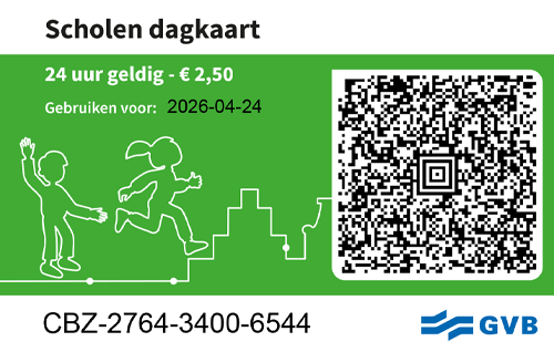 GVB-scholendagkaart (QR-ticket)